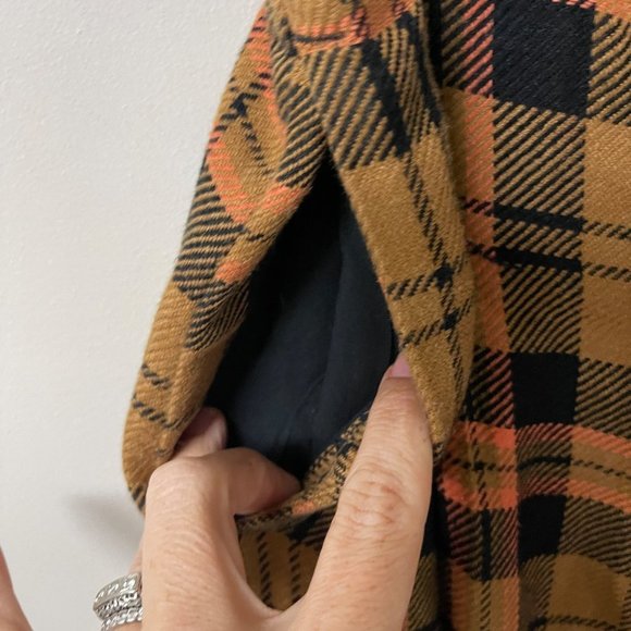 Free People Lyla Menswear Plaid Trouser Slouchy Wide Leg Olive Black Rose Size 4 - Picture 5 of 5